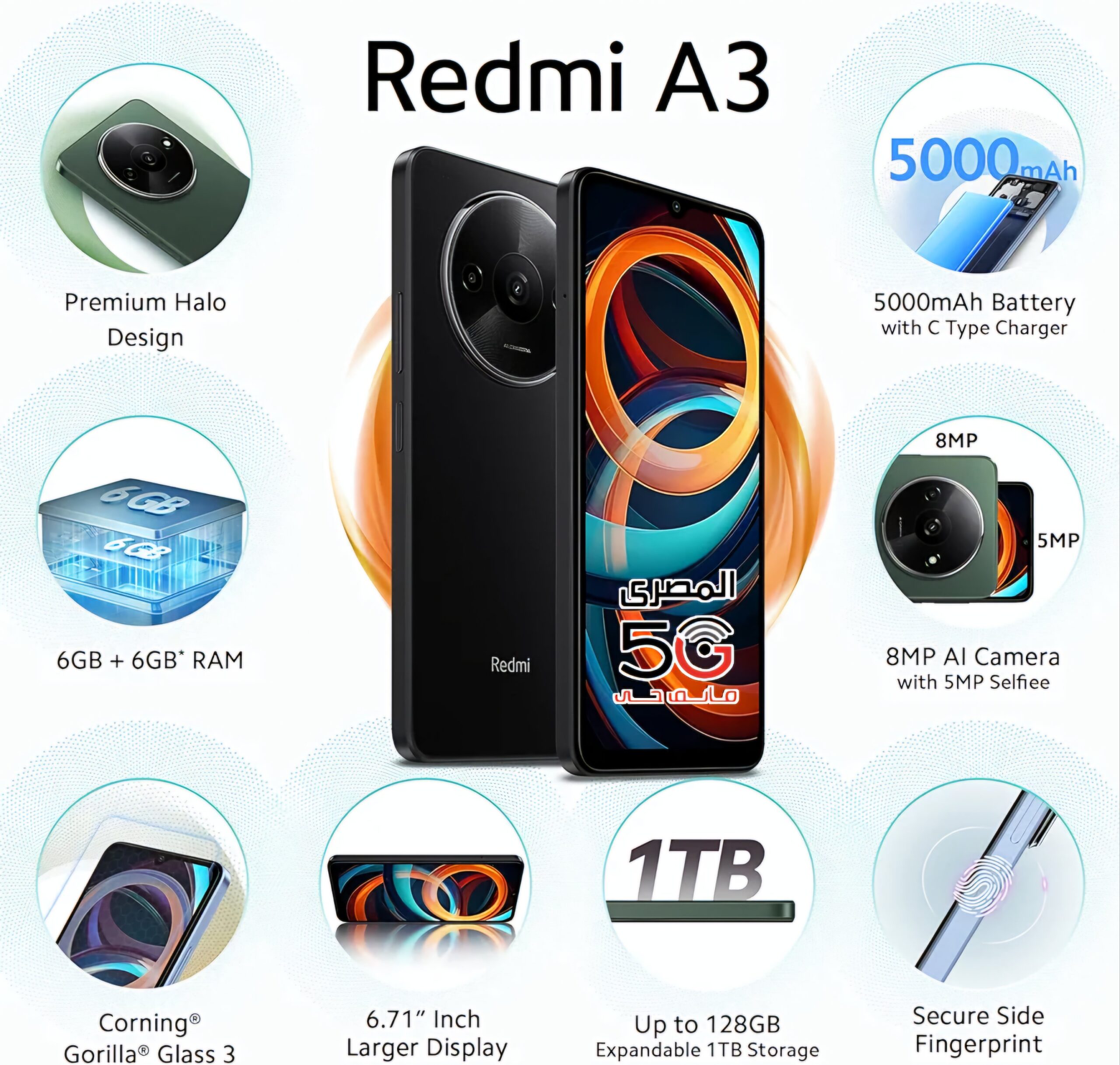 Redmi Xiaomi A3شاومى ريدمى A3
128 جيجا 4 رام - الصورة 4